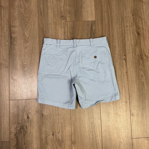 J.Crew 7" Flex Chino Shorts Mens Sz 32 Light Blue Flat Front Stretch Classic Fit - Picture 6 of 8